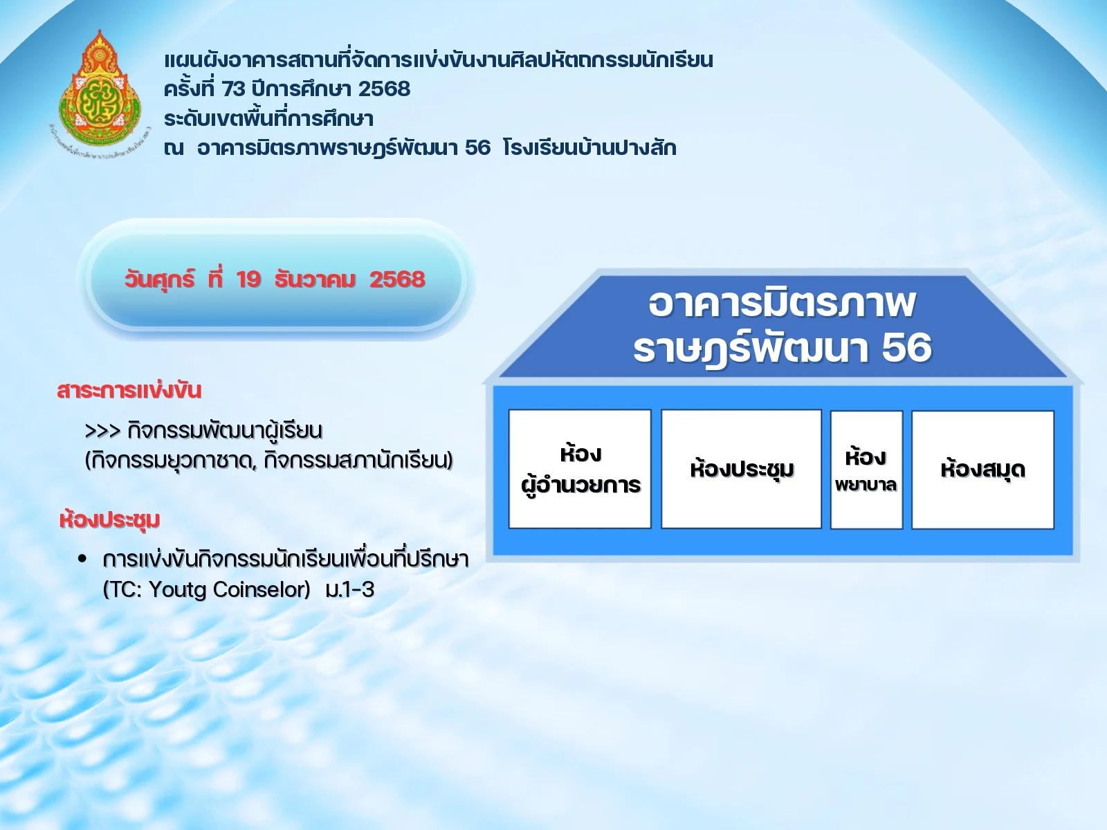 แผนที่การแข่งขัน โรงเรียนบ้านปางสัก