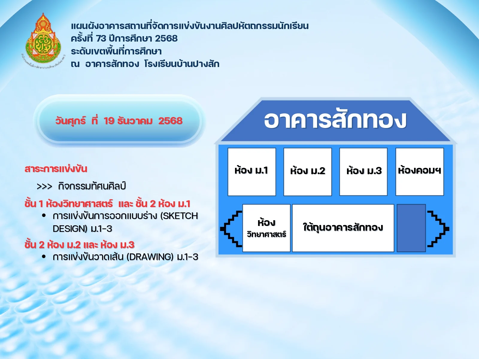 แผนที่การแข่งขัน โรงเรียนบ้านปางสัก